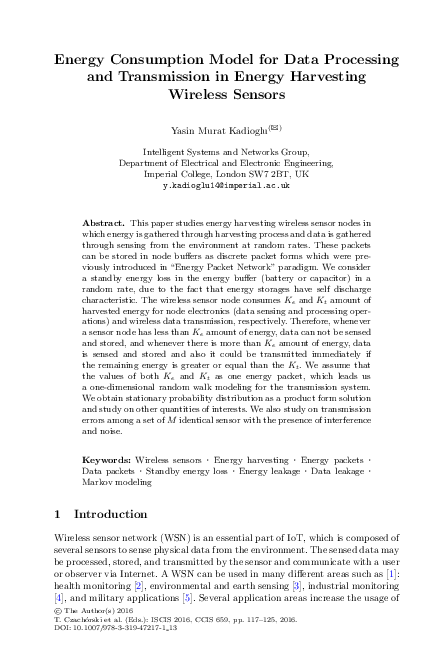(PDF) Energy Consumption Model for Data Processing and Transmission in ...