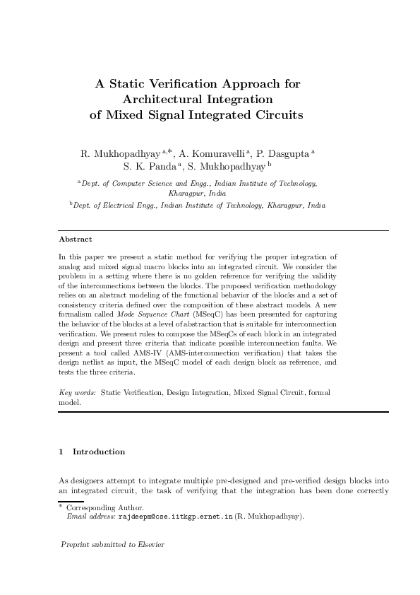 (PDF) A static verification approach for architectural integration of