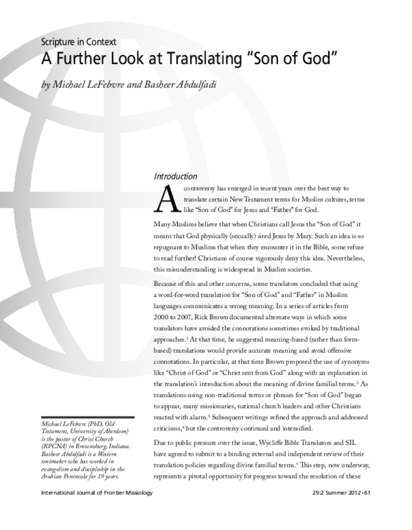 (PDF) A Further Look at Translating 