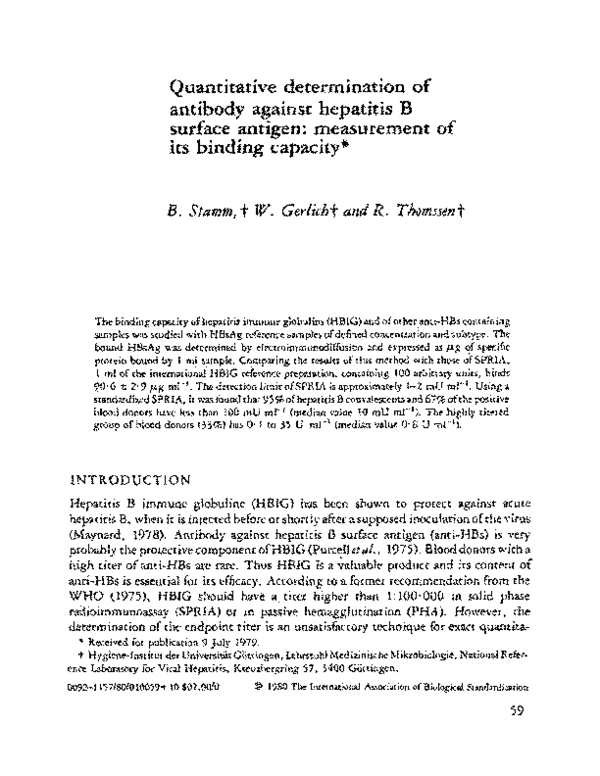 (PDF) Quantitative determination of antibody against hepatitis B ...