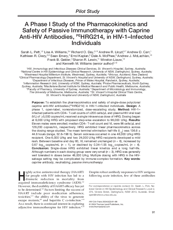 (PDF) A phase I study of the Pharmacokinetics and safety
