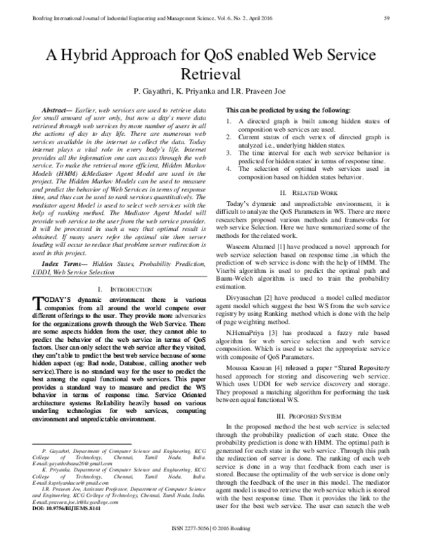 (PDF) A Hybrid Approach for QoS enabled Web Service Retrieval