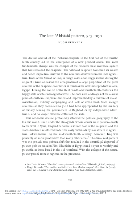 (PDF) “The late Abbasid Pattern” in The New Cambridge History of Islam ...