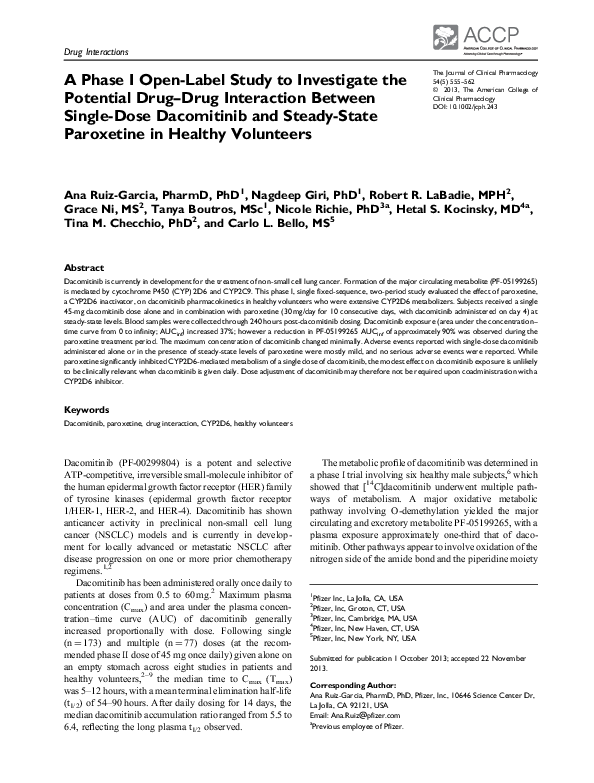 (PDF) A phase I open-label study to investigate the potential drug-drug ...
