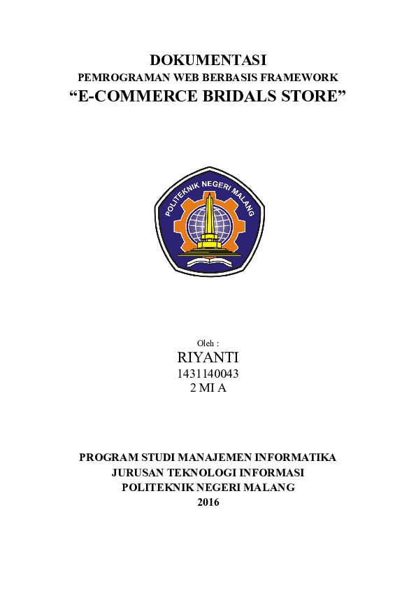 (DOC) PEMROGRAMAN WEB BERBASIS FRAMEWORK " E-COMMERCE BRIDALS STORE