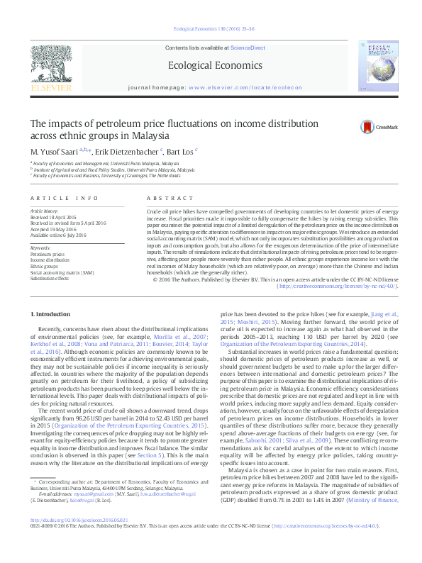 (PDF) The impacts of petroleum price fluctuations on income ...