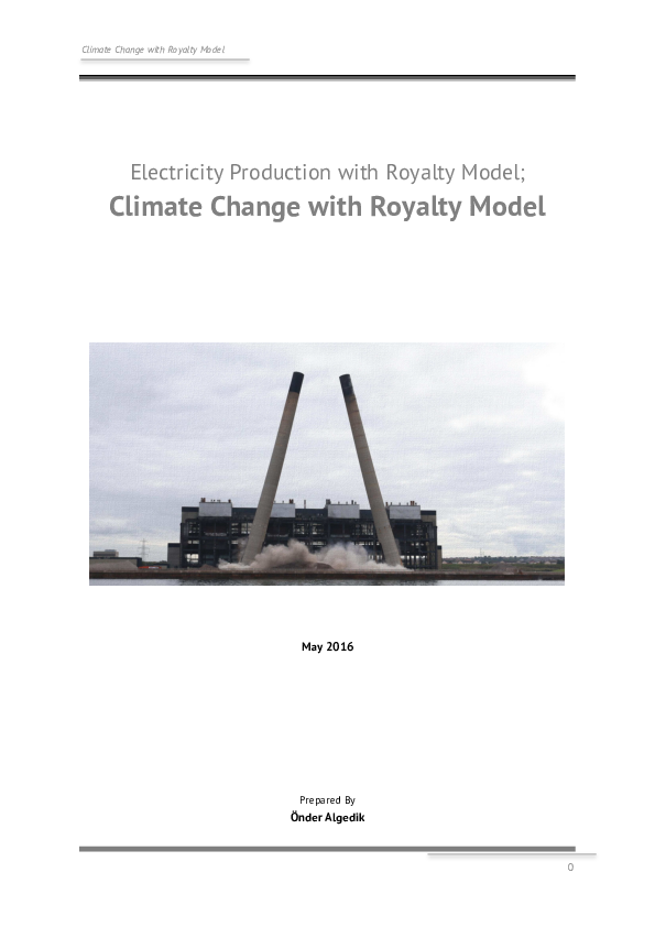 (PDF) Electricity Production with Royalty Model; Climate Change with ...