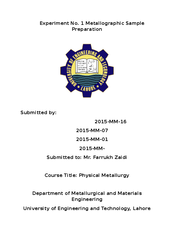 (DOC) Metallographic sample preparation Awais Raza Academia.edu