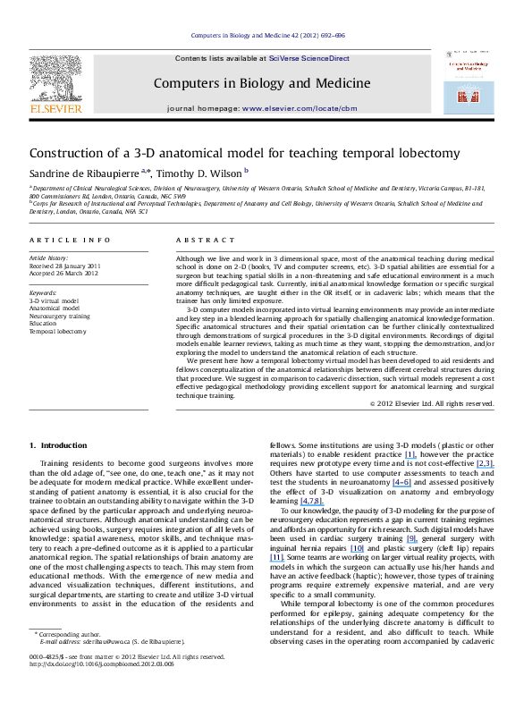 (PDF) Construction of a 3-D anatomical model for teaching temporal ...