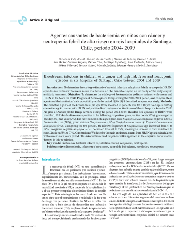(PDF) [Bloodstream infections in children with cancer and high risk ...