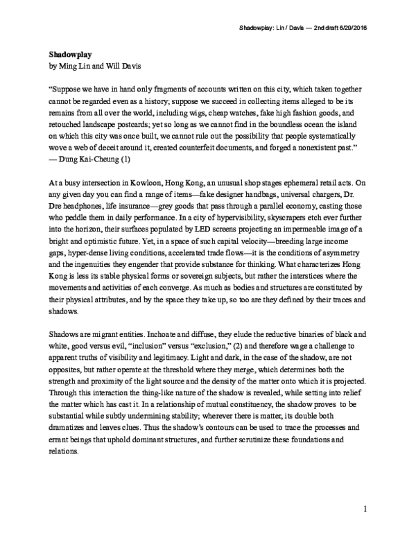 (PDF) Shadow Play (Scapegoat #10 Night - with Ming Lin)