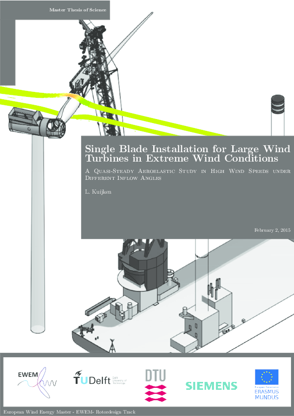 PDF) Single Blade Installation for Large Wind Turbines in