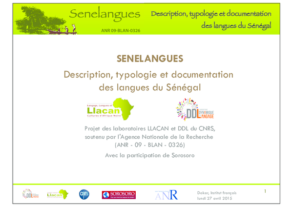 Pdf Description Typologie Et Documentation Des Langues Du - 