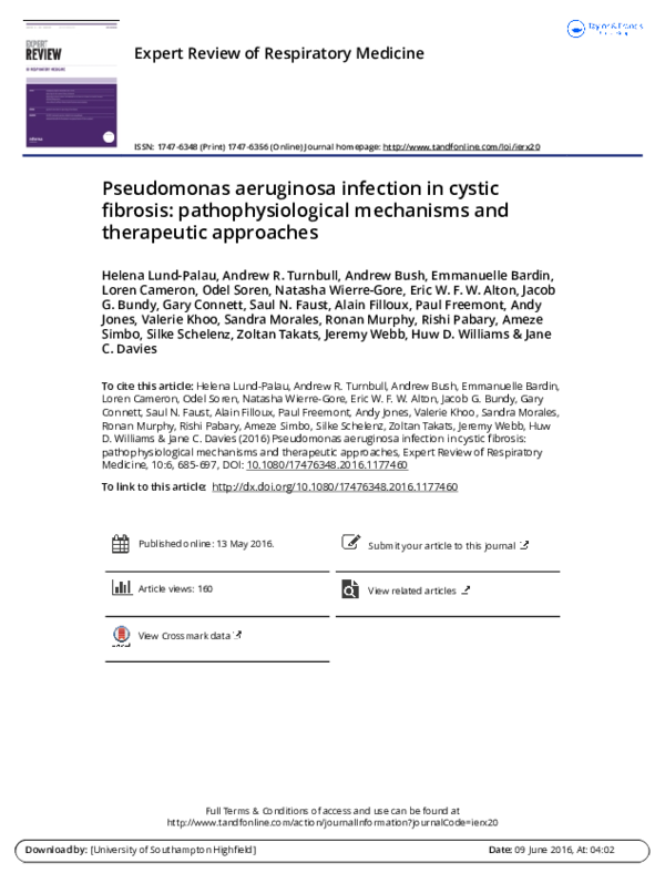 (PDF) Pseudomonas aeruginosa A review of their Pathogenesis and