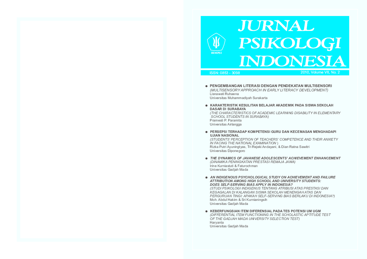 (PDF) Jurnal Psikologi Indonesia vol 7 no 2 2010