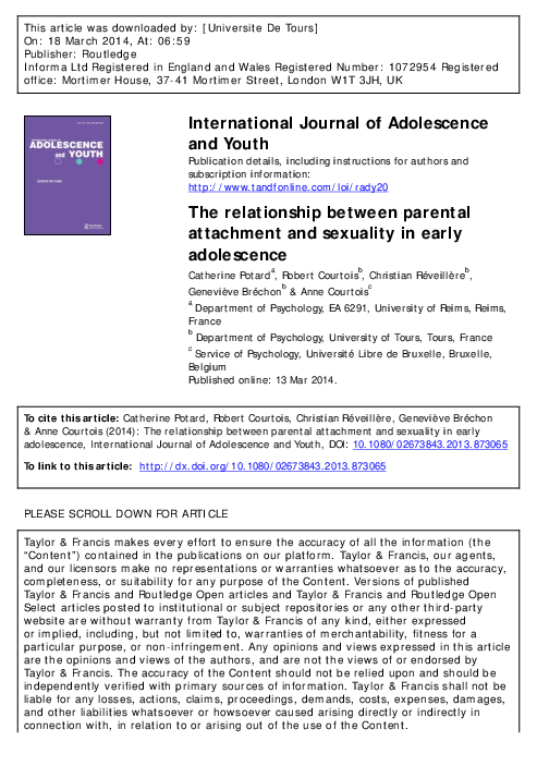 (PDF) The relationship between parental attachment and sexuality in ...