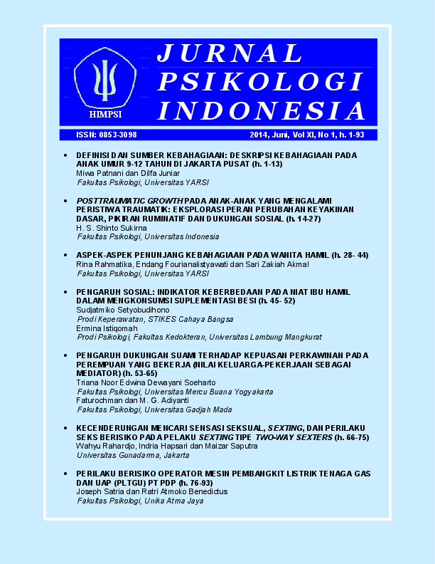 (PDF) Jurnal Psikologi Indonesia vol 11 no 1 2014