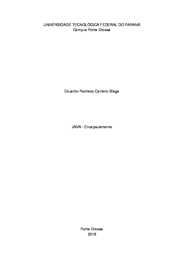 (PDF) Encapsulamento em JAVA