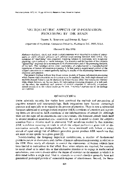 (PDF) Neuroelectric aspects of information-processing by the brain