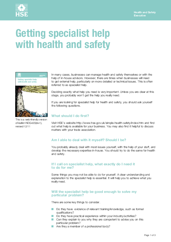 (PDF) Health and Safety Executive aysha shahid Academia.edu