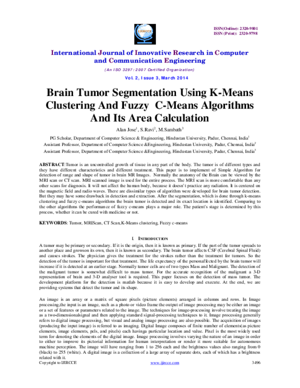 (PDF) SEGMENTATION STRATEGY OF PET BRAIN TUMOR IMAGE | Dipanjan Moitra ...