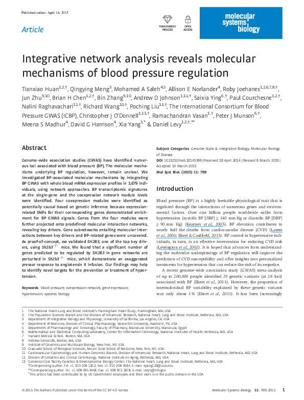 (PDF) Integrative network analysis reveals molecular mechanisms of ...