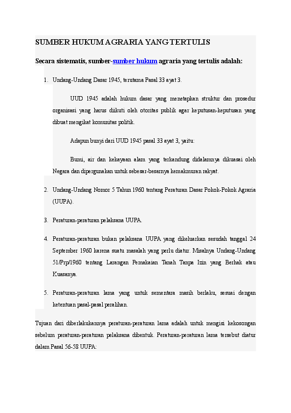 (DOC) SUMBER HUKUM AGRARIA YANG TERTULIS | Ahmad Rais - Academia.edu