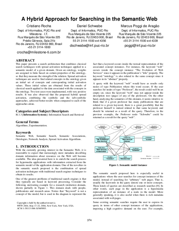 (PDF) A hybrid approach for searching in the semantic web