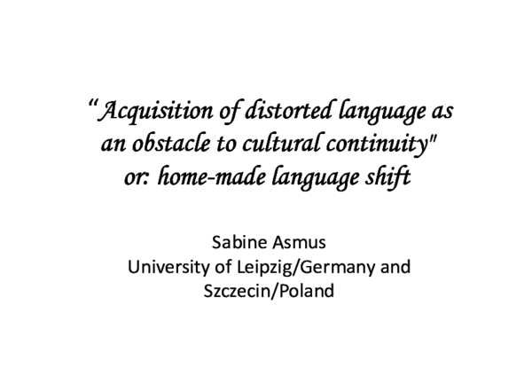 (PDF) Welsh: acquisition of distorted language as an obstacle to ...