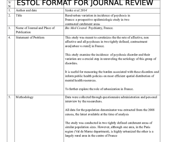 (DOC) ESTOL FORMAT FOR JOURNAL REVIEW
