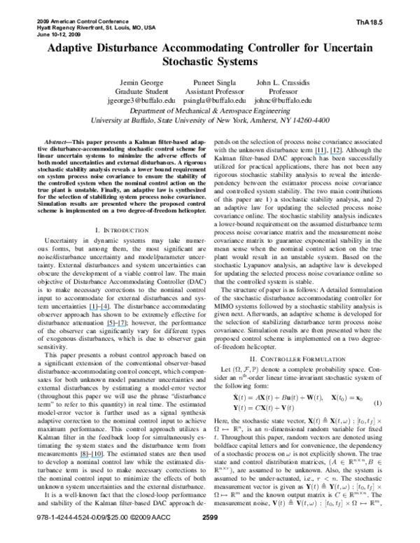 (PDF) Adaptive disturbance accommodating controller for uncertain ...