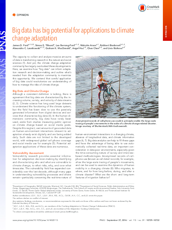 (PDF) Big data has big potential for applications to climate change ...