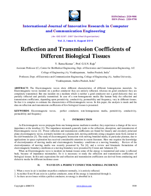 Reflection And Transmission Coefficients