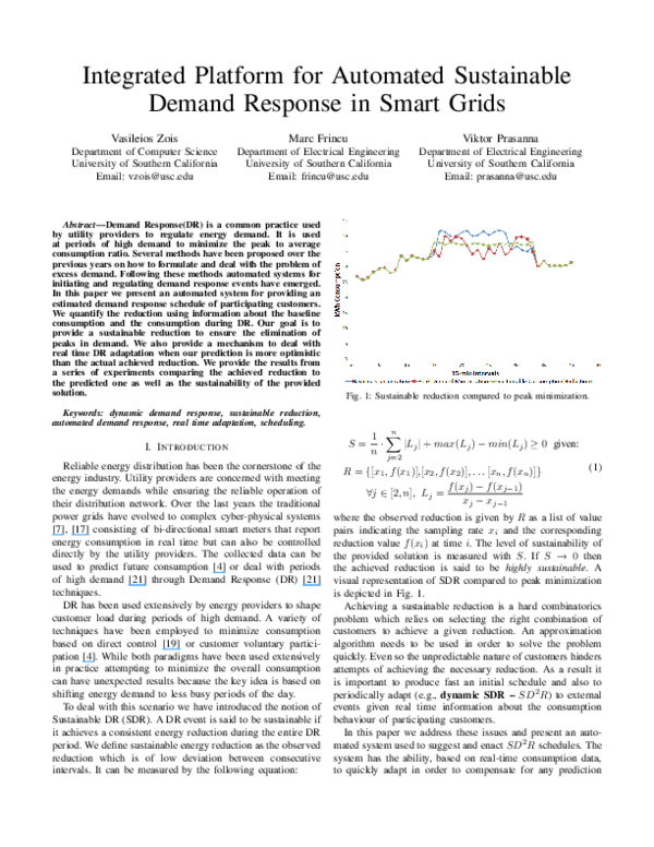 (PDF) Integrated platform for automated sustainable demand response in ...
