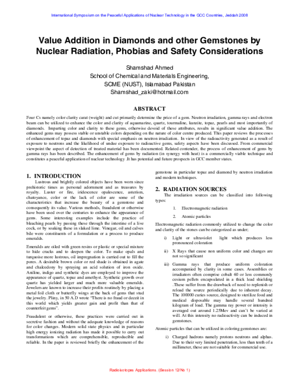 (PDF) Value addition in diamonds and other gemstones by nuclear ...
