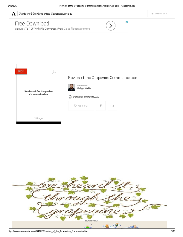 Grapevine communication essay image