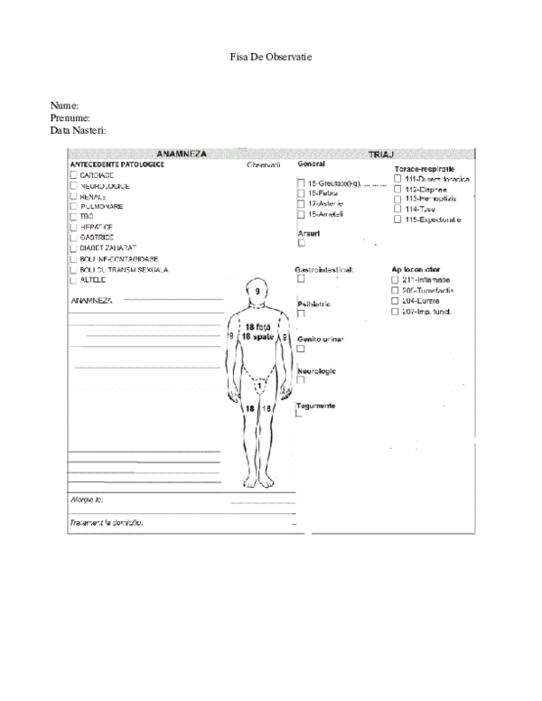 Fisa de observatie for Free Printable Cna Shower Sheets