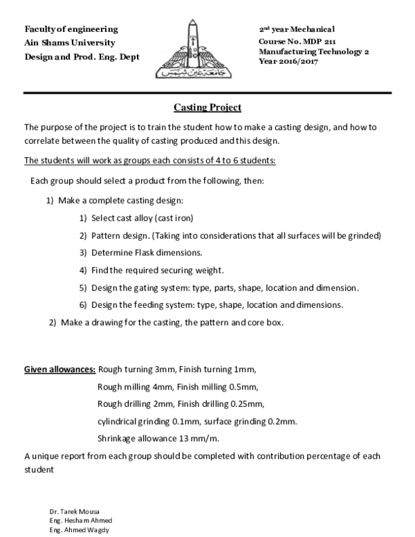 (PDF) Casting Project john victor Academia.edu