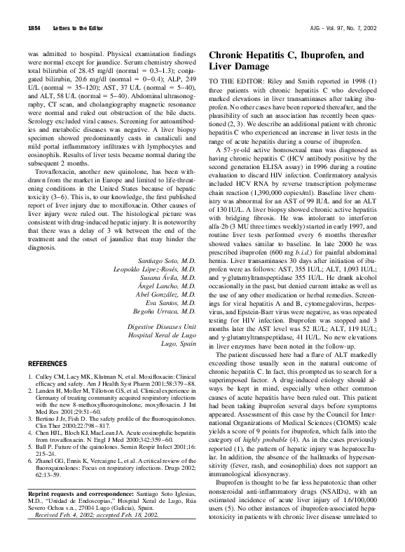 (PDF) Chronic hepatitis C, ibuprofen, and liver damage Raul Andrade