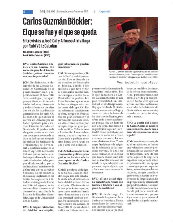 (PDF) Carlos Guzmán Böckler El que se fue y el que se queda.