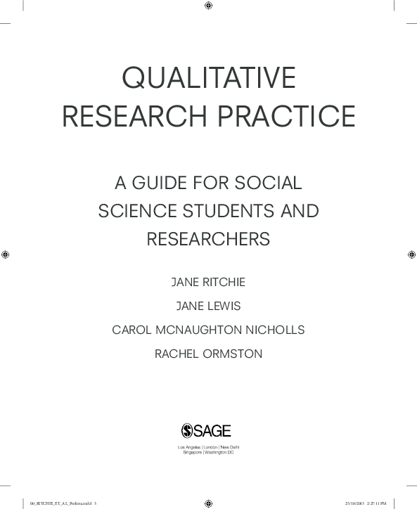 (PDF) Ritchie Qualitative Research Practice