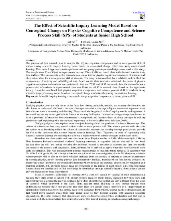 (PDF) The Effect of Scientific Inquiry Learning Model Based on ...