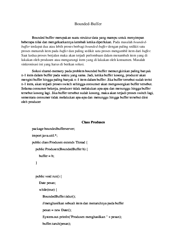 (PDF) Bounded Buffer