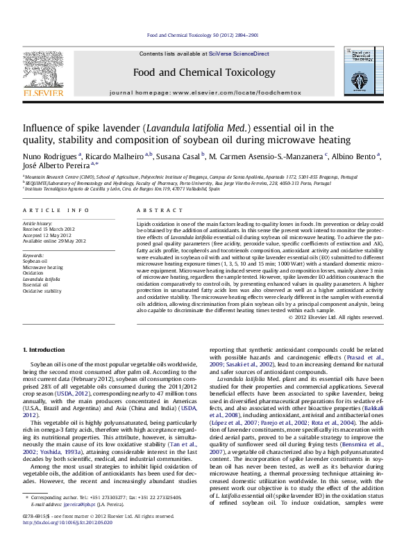 (PDF) Influence of spike lavender (Lavandula latifolia Med.) essential ...