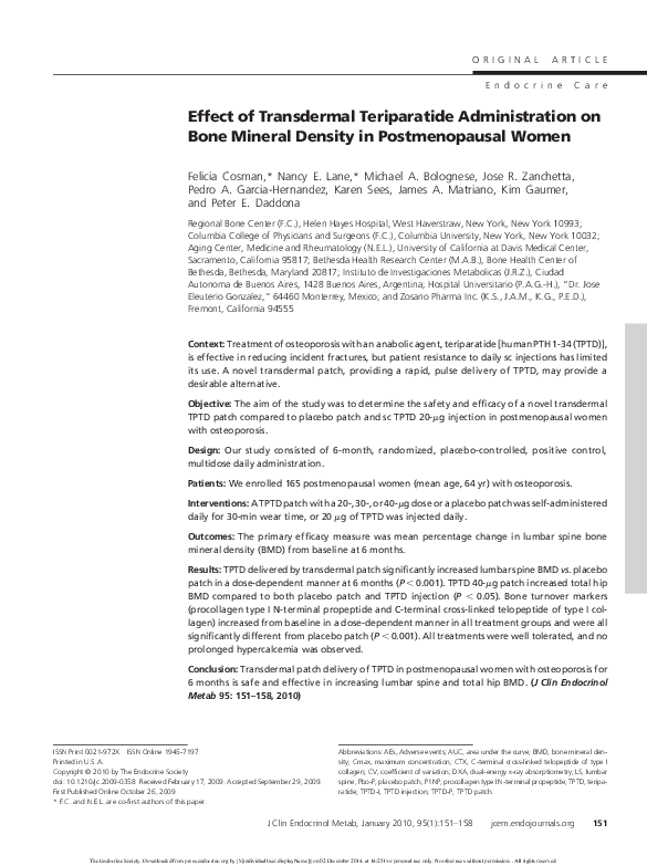 (PDF) Effect of Transdermal Teriparatide Administration on Bone Mineral ...
