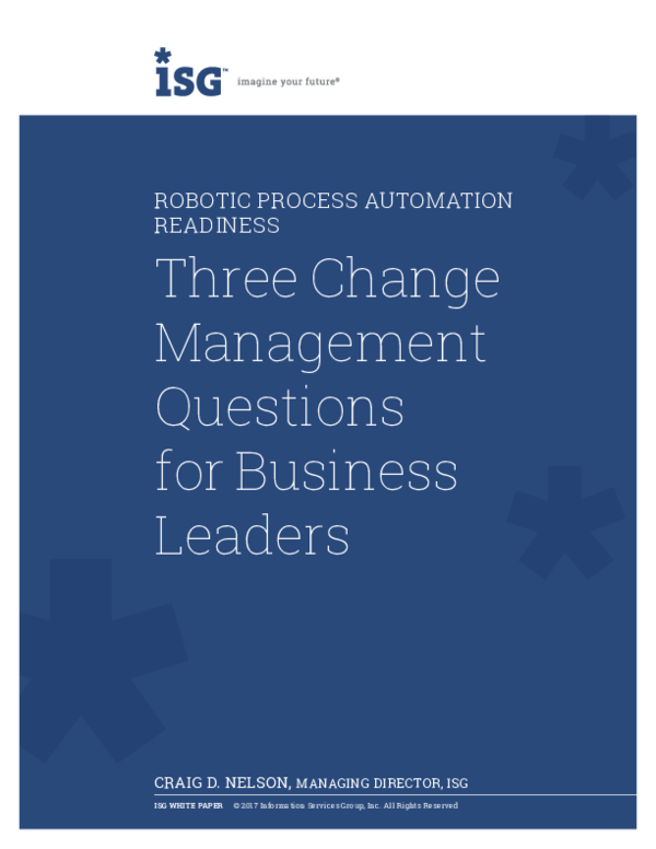 (PDF) Three Change Management Questions for Business Leaders