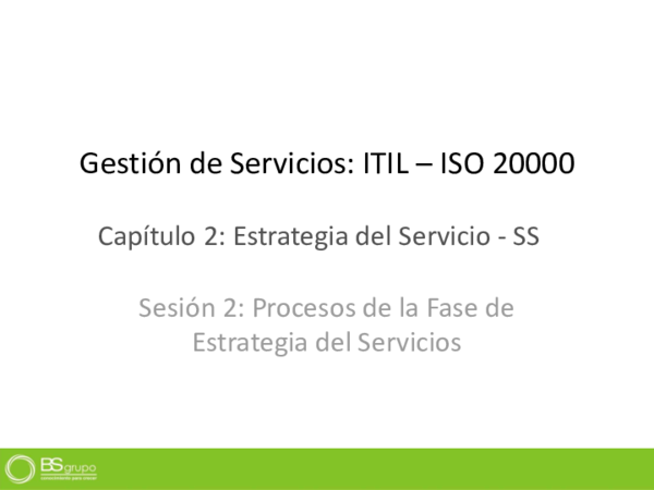 (PDF) Gestión de Servicios: ITIL – ISO 20000 Capítulo 2: Estrategia del ...