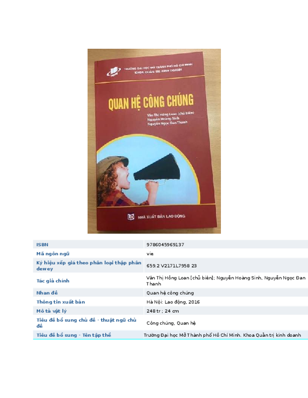 First page of “Quan hệ công chúng (Public Relations)”