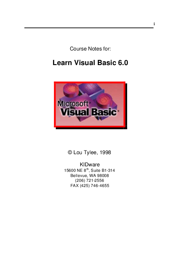 (PDF) Learn Visual Basic 6.0