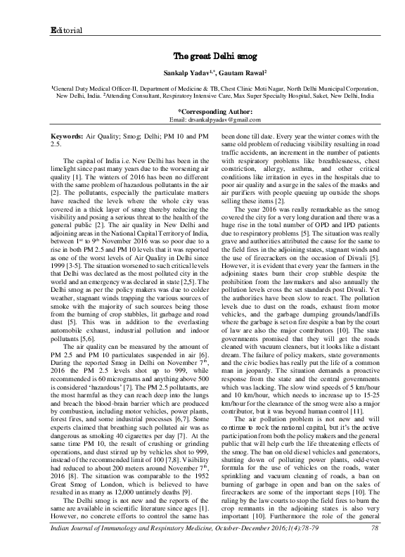 Delhi air pollution case study 2019 image